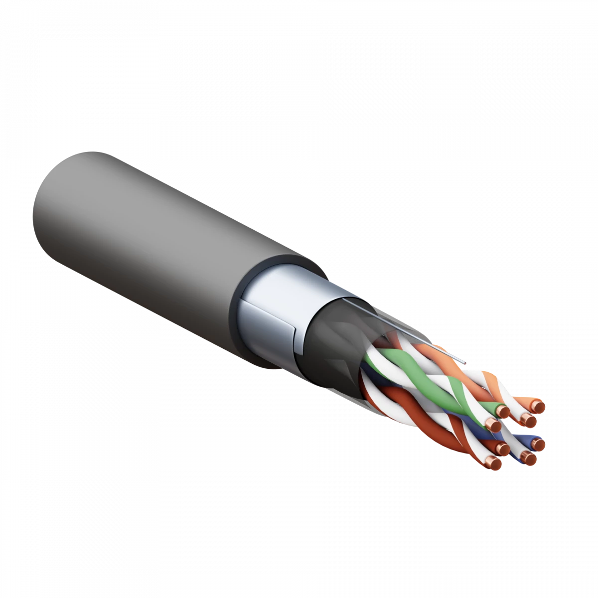 Кабель витая пара F/UTP кат.5E 4 пары solid внешн. LDPE черн. TERACOM EKF TRC-5EFTP-04PE-BK-OUT3