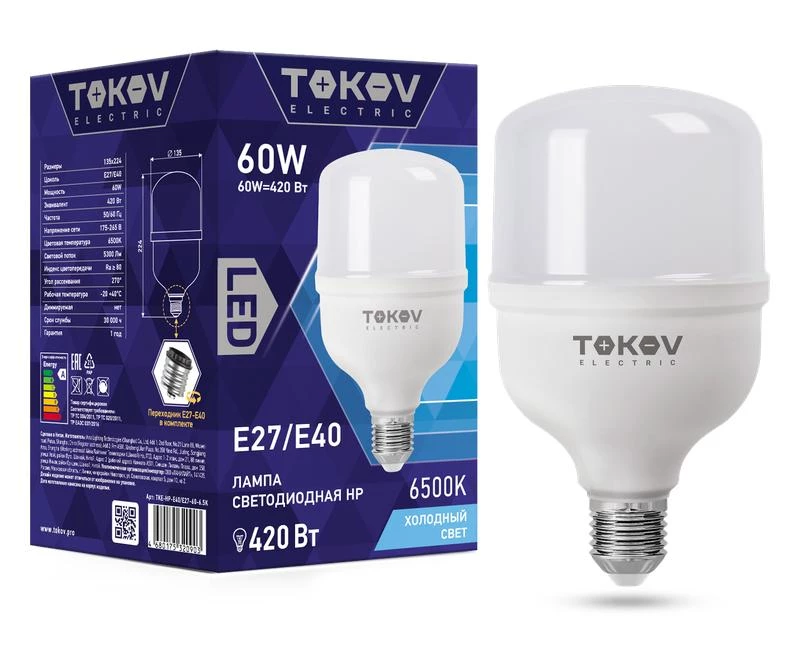 Фото TOKOV ELECTRIC TKE-HP-E40/E27-60-6.5K
