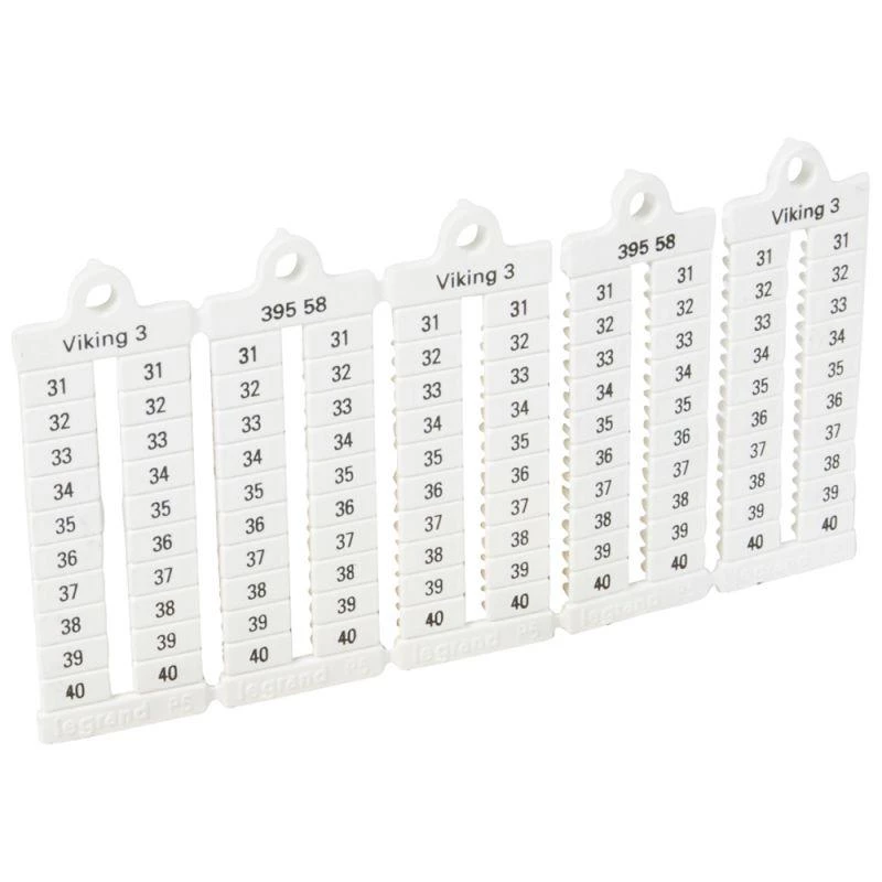 Legrand Пластина маркиров. Viking3 шаг 5мм цифры 31-40 верт. Leg 039558