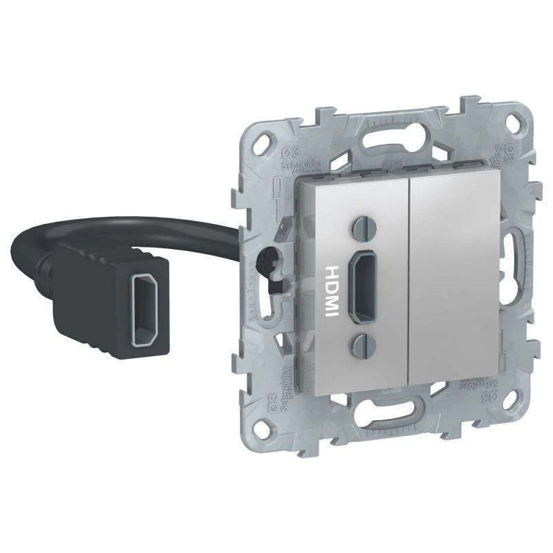 Schneider Electric Механизм розетки HDMI UNICA NEW алюм. SchE NU543030
