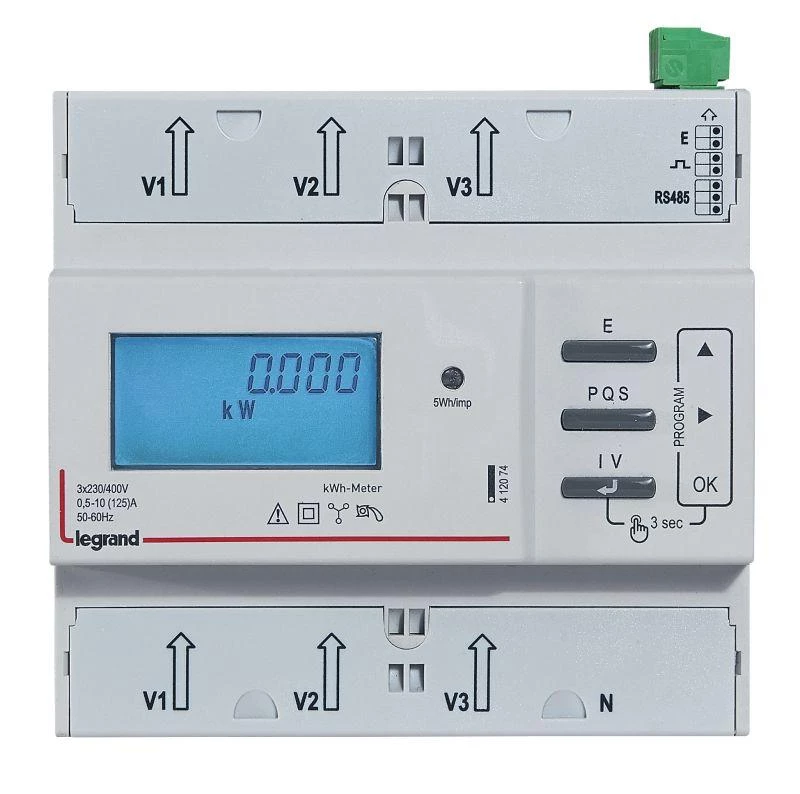 Legrand Счетчик EMDX3 3ф 125А многотариф. RS-485 MID 6мод. Leg 412074