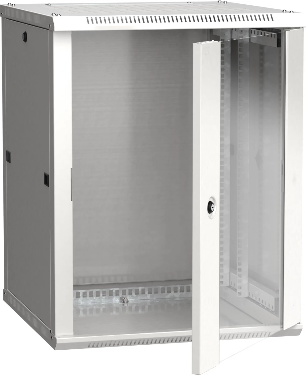 Шкаф 19дюйм LINEA W 15U 600х600мм стекл. дверь RAL7035 ITK LWR3-15U66-GF