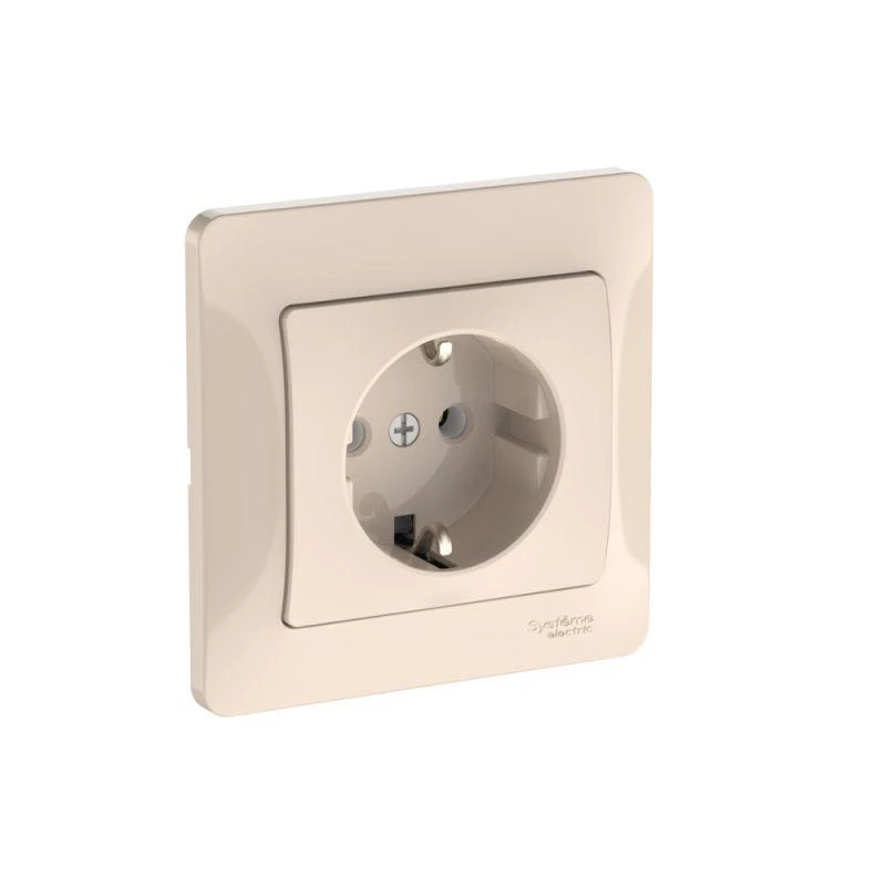 Systeme Electric Розетка Glossa 16А с заземл. быстрозажим. клем. в сборе беж. SE GSL000242S