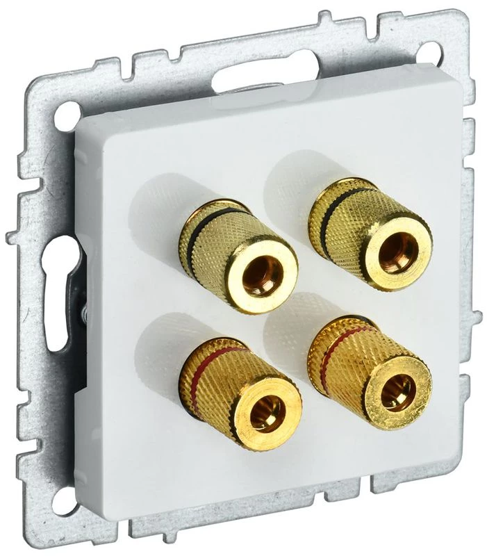 BR-S40-K01 Аудиорозетка 4-м BRITE РА10-БрБ механизм бел. IEK 