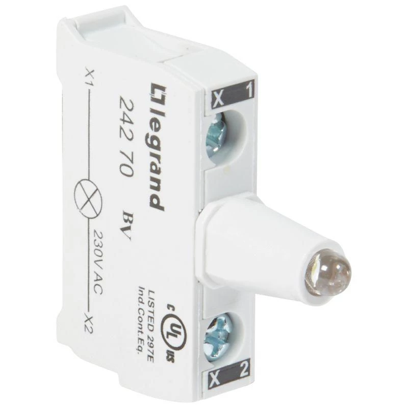 Legrand Блок контактов со светодиодом 230В для головок под винт бел. Osmoz Leg 024270