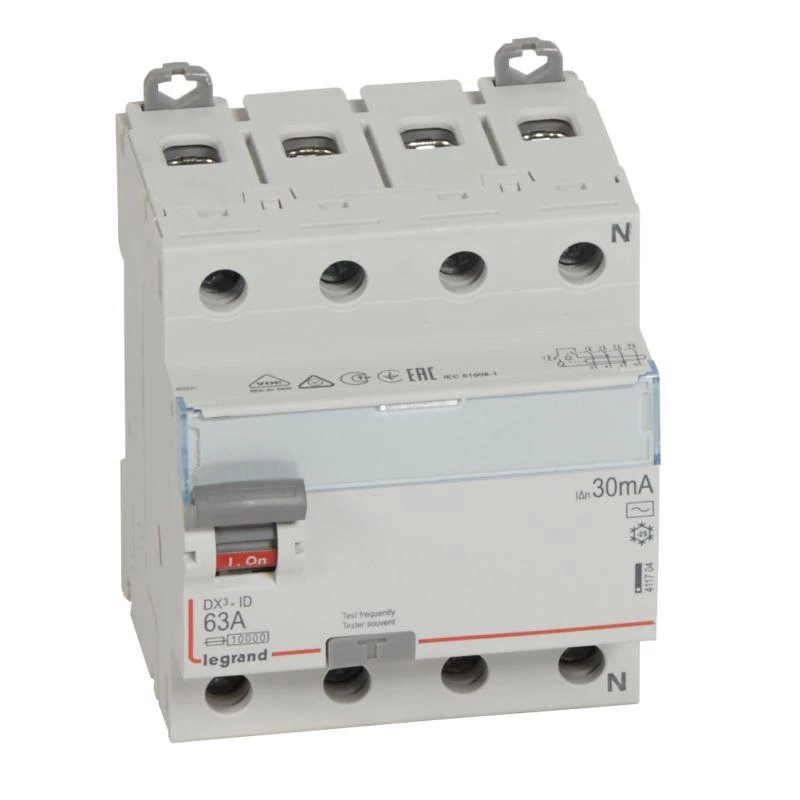 Legrand Выключатель диф. тока 4п 63А 30мА тип AC DX3 Leg 411704