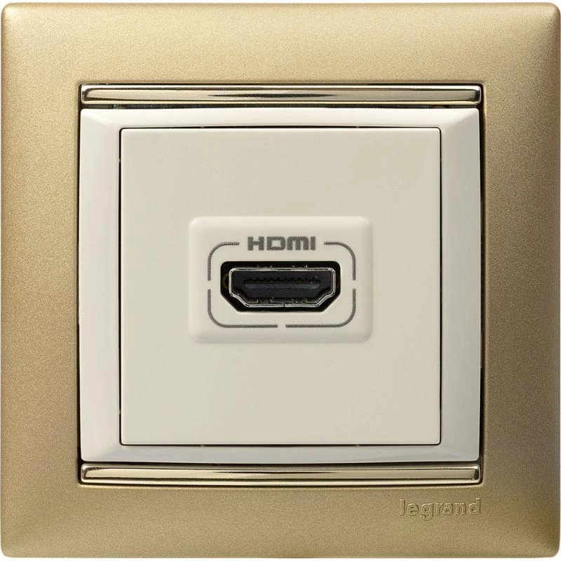 Legrand Розетка аудио/видео HDMI 1-м СП Valena механизм сл. кость Leg 774185