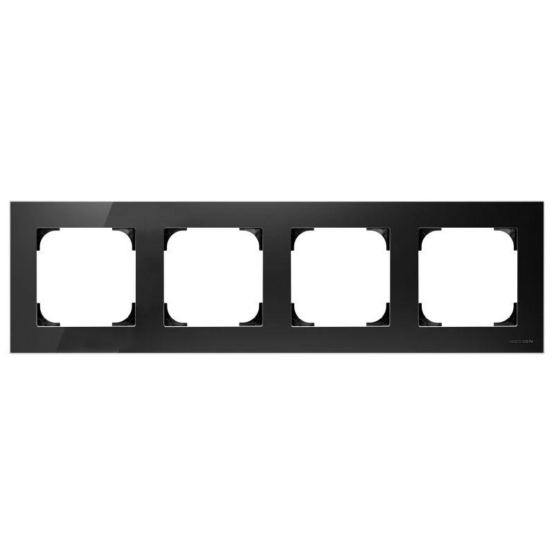 ABB Рамка 4-м Sky стекло черн.  2CLA857400A3101