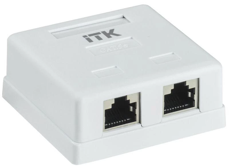 ITK Розетка компьютерная 2-м ОП RJ45 кат.5E FTP  CS2-1C5EF-22
