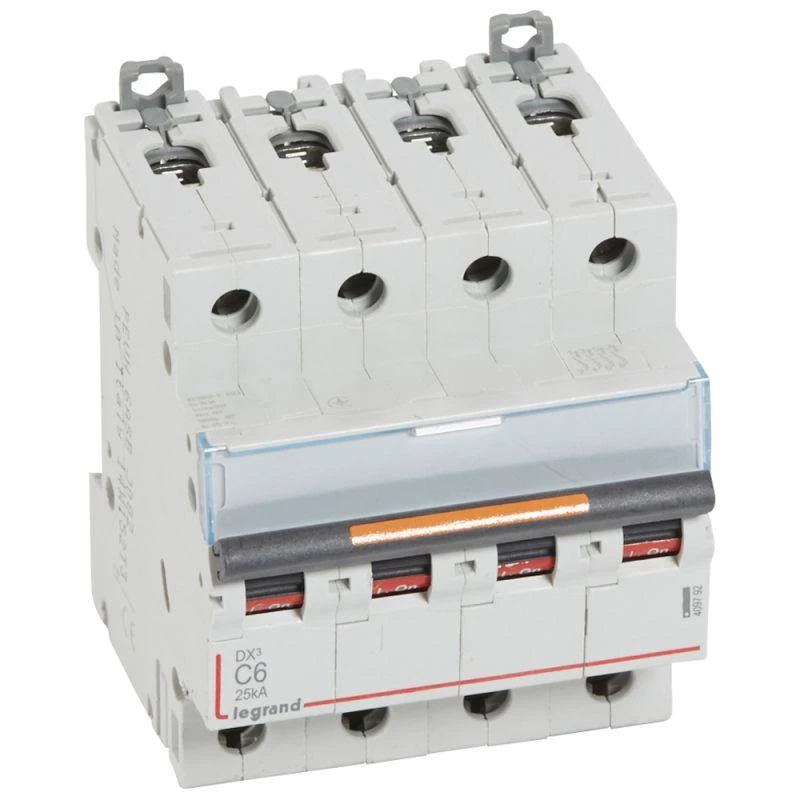 Legrand Выключатель автоматический модульный 4п C 6А 25кА DX3 4мод. 400В Leg 409792