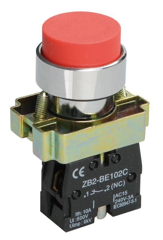 IEK Кнопка LAY5-BL42 1НЗ без подсветки красн. KARAT  BBT71-BL-K04