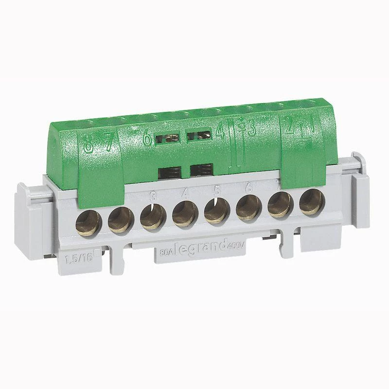 Legrand Колодка клеммная 1х6-25+21х1.5-16кв.мм зел. Leg 004836