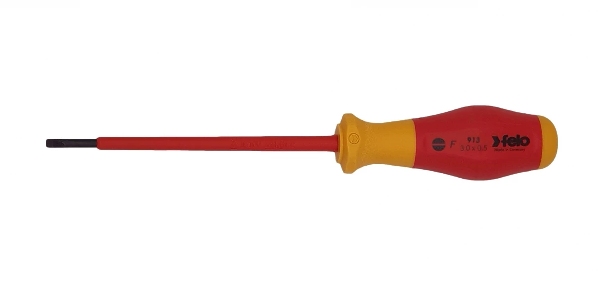 Отвертка диэлектрическая шлицевая SL3.0х0.5х100 Felo 91303090