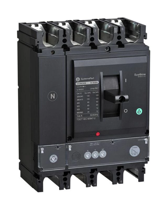 Systeme Electric Выключатель автоматический SYSTEMEPACT CCB630 36кА 4P4D S2.3 630А рычаг SE SPC630F63023L4DF
