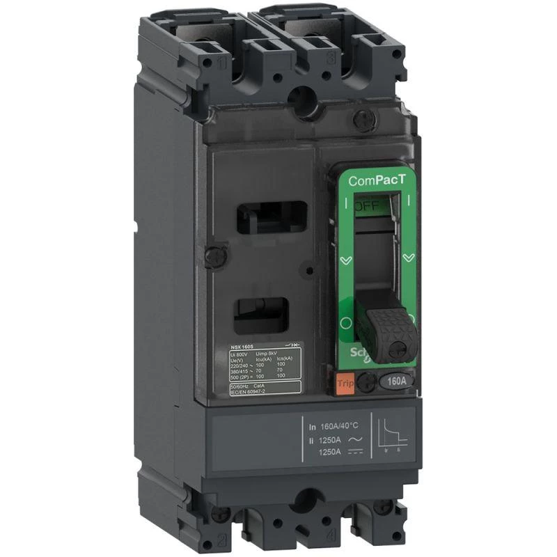 Schneider Electric Выключатель автоматическийNSX160F 18кА DC 2П 160А TMD SchE C16F2TM160