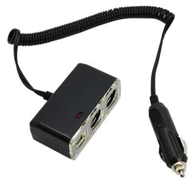 Rexant Разветвитель автоприкуривателя (2гн+2хUSB 5В 1A) витой шнур 1.5м REXANT 16-0225