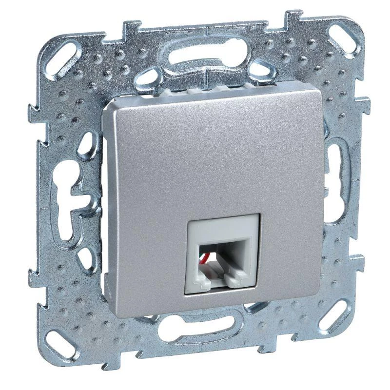 Schneider Electric Механизм розетки телеф. СП Unica Top 1хRJ11-4вход алюм. SchE MGU5.492.30ZD