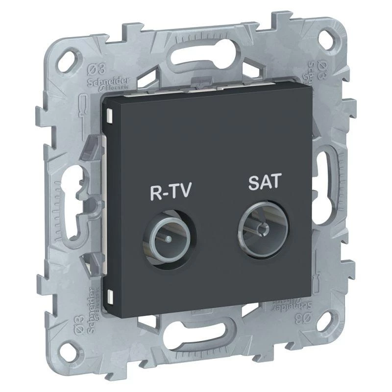 Schneider Electric Розетка телевизионная одиночная TV/R/SAT Unica New механизм антрацит SchE NU545454
