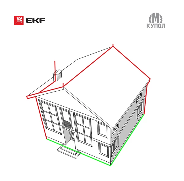 EKF Комплект молниезащиты частного дома габ. 8х8м PROxima  lp-8x8