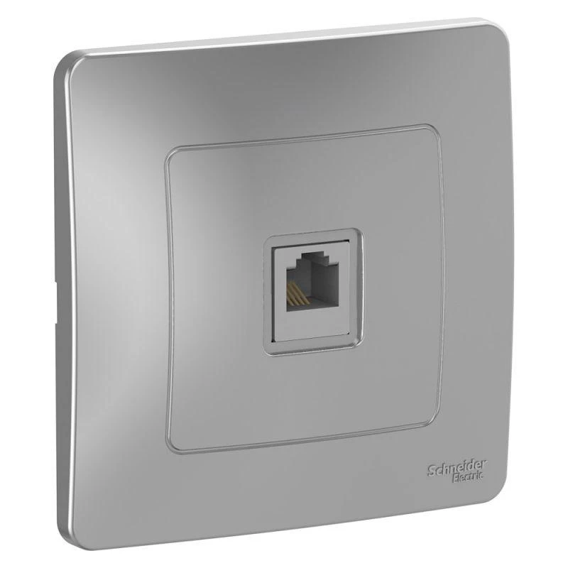 Systeme Electric Розетка телефонная 1-м СП Blanca RJ11 алюм. SE BLNIS011003
