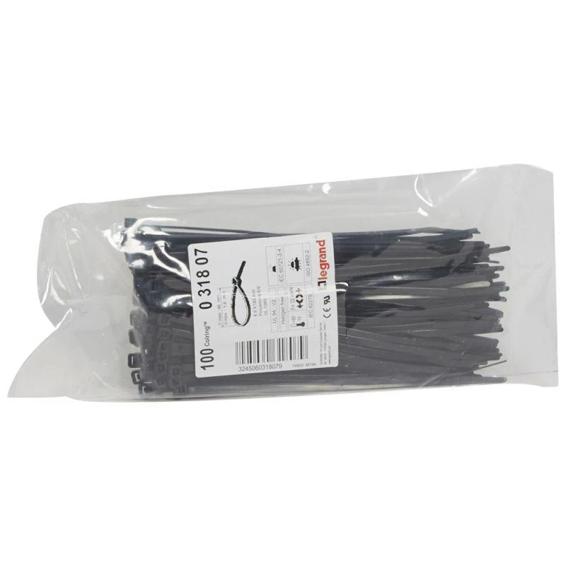 Legrand Хомут кабельный Colring 4.6х180 черн. (уп.100шт) Leg 031807