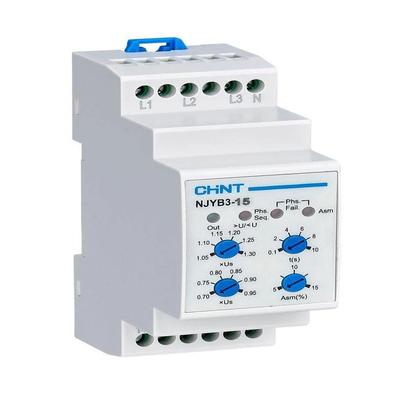 CHINT Реле контроля фаз NJYB3-15 AC 220В (R)  697034