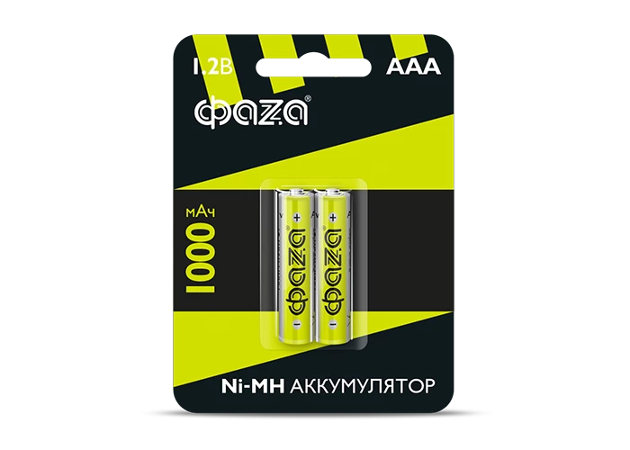 Аккумулятор AAA/HR03 1.2В 1000мА.ч Ni-MH BL-2 (уп.2шт) ФАZА 5002913