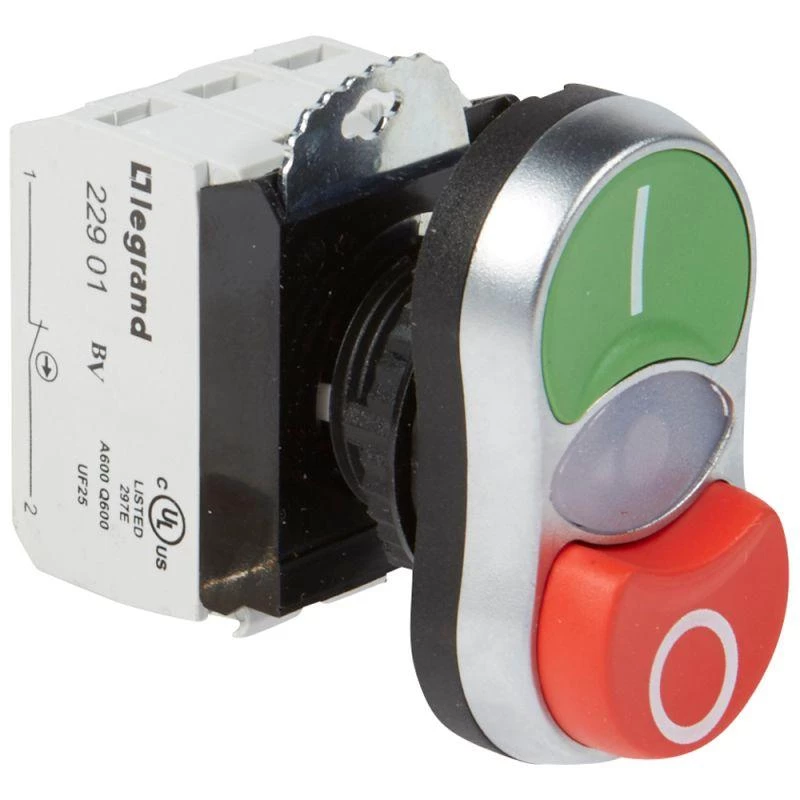 Legrand Кнопка двойн. 1HO+1H3 12-24В Osmoz Leg 023765