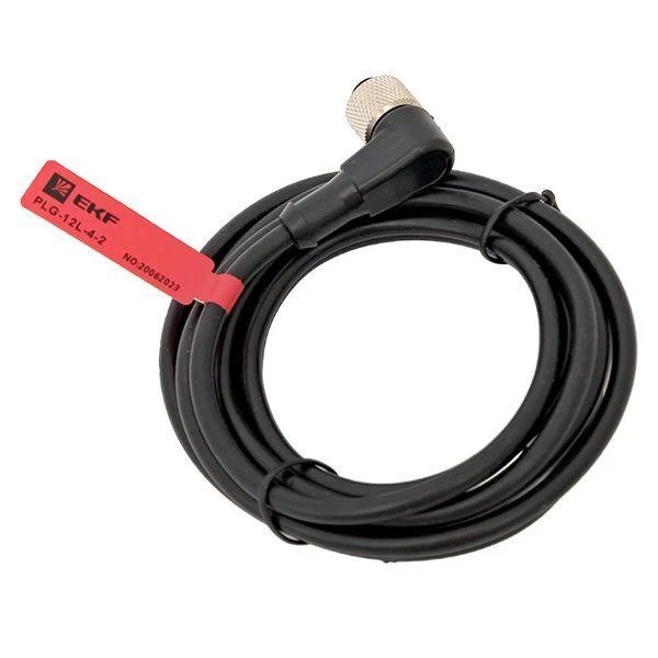 EKF Кабель-разъем М12 4-PIN угловой  PLG-12L-4-2