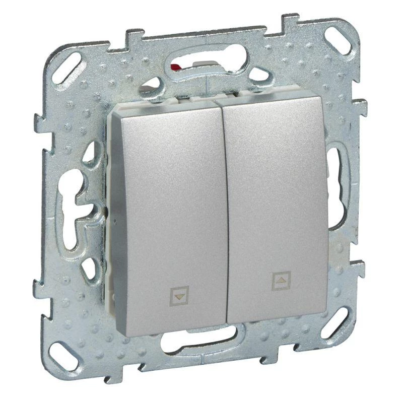 Schneider Electric Выключатель СП Unica TOP для жалюзи нажимной алюм. SchE MGU5.207.30ZD