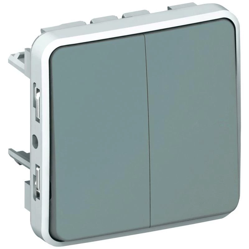 Legrand Переключатель проходной 2-кл. СП Plexo 10А IP55 10AX механизм сер. Leg 069525