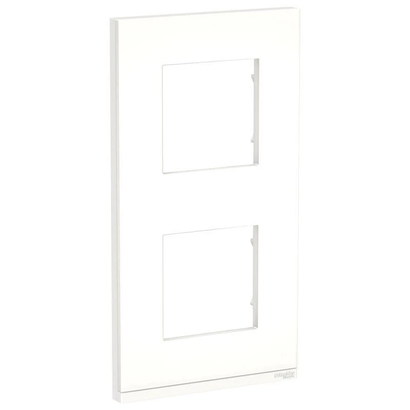 Schneider Electric Рамка 2-м Unica Pure верт. матов. стекло/бел. SchE NU6004V89