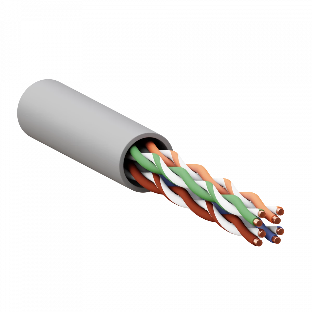 Кабель витая пара U/UTP кат.5E 4 пары solid PVC сер. TERACOM EKF TRC-5EUTP-04PVC-GY-IN3
