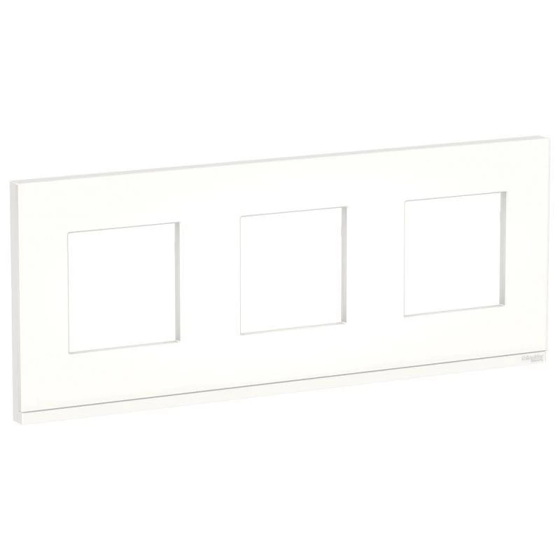 Schneider Electric Рамка 3-м Unica Pure горизонт. матов. стекло/бел. SchE NU600689