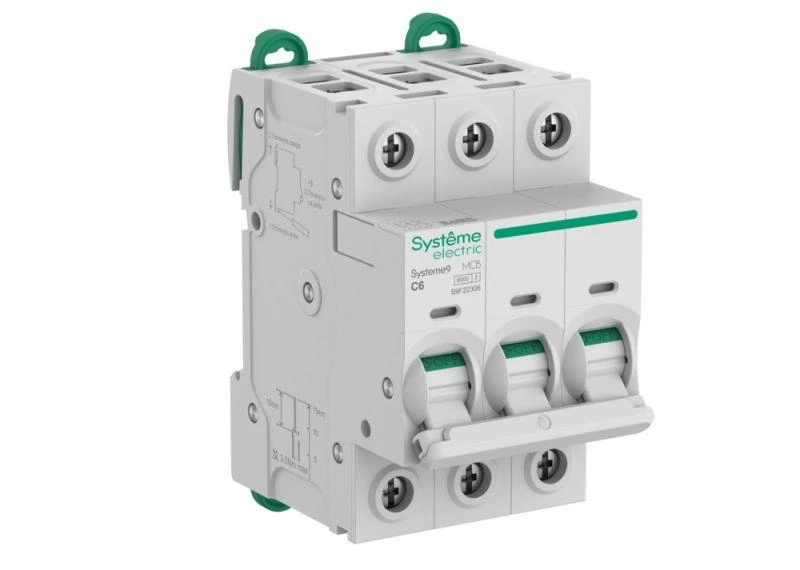 Systeme Electric Выключатель автоматический модульный 3п C 6А 6кА АВ Systeme9 400В SE S9F22306