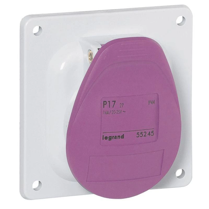 Legrand Розетка встраиваемая P17 16А 24В 2P IP44 Leg 055245