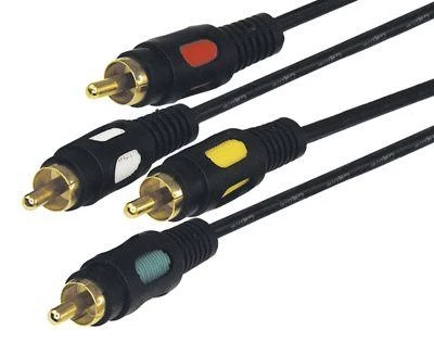 Rexant Шнур 4RCA Plug - 4RCA Plug 1.5М (GOLD) 17-0312