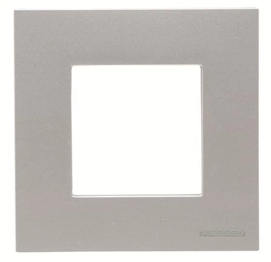 Рамка 1-постовая 2-мод. базовая Zenit серебр. ABB 2CLA227110N1301