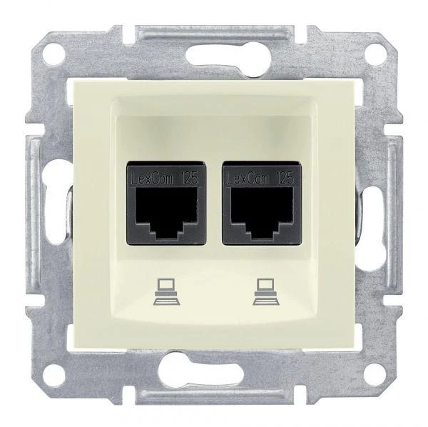Schneider Electric Розетка компьютерная СП Sedna 2мод. CAT.6 неэкран. UTP беж. SchE SDN4800147
