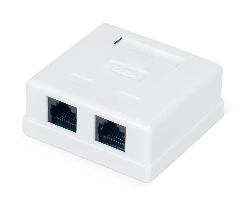 WRline Розетка компьютерная 2-м ОП WR-WS-8P8C-C5E-2 RJ45 кат.5E неэкранир. Dual IDC бел. 505216