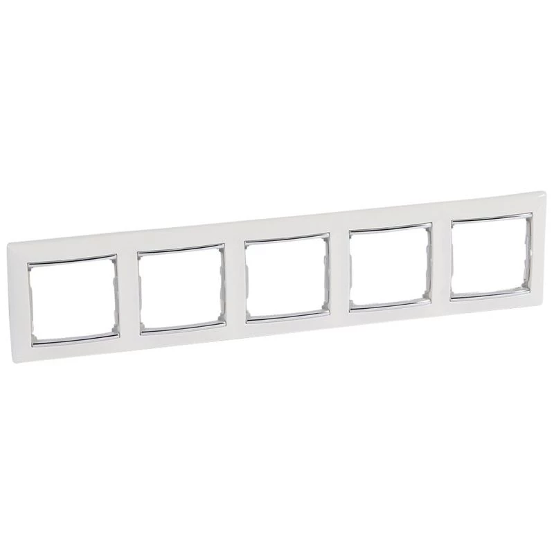 Legrand (группа IEK) Рамка 5-м Valena горизонт. бел./серебр. IEK 770495
