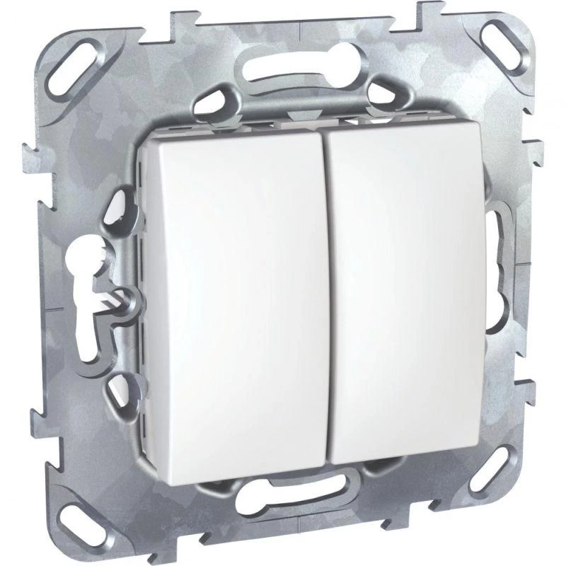 Schneider Electric Переключатель проходной 2-кл. СП Unica 10А IP20 (2х(сх. 6)) механизм бел. SchE MGU5.213.18ZD
