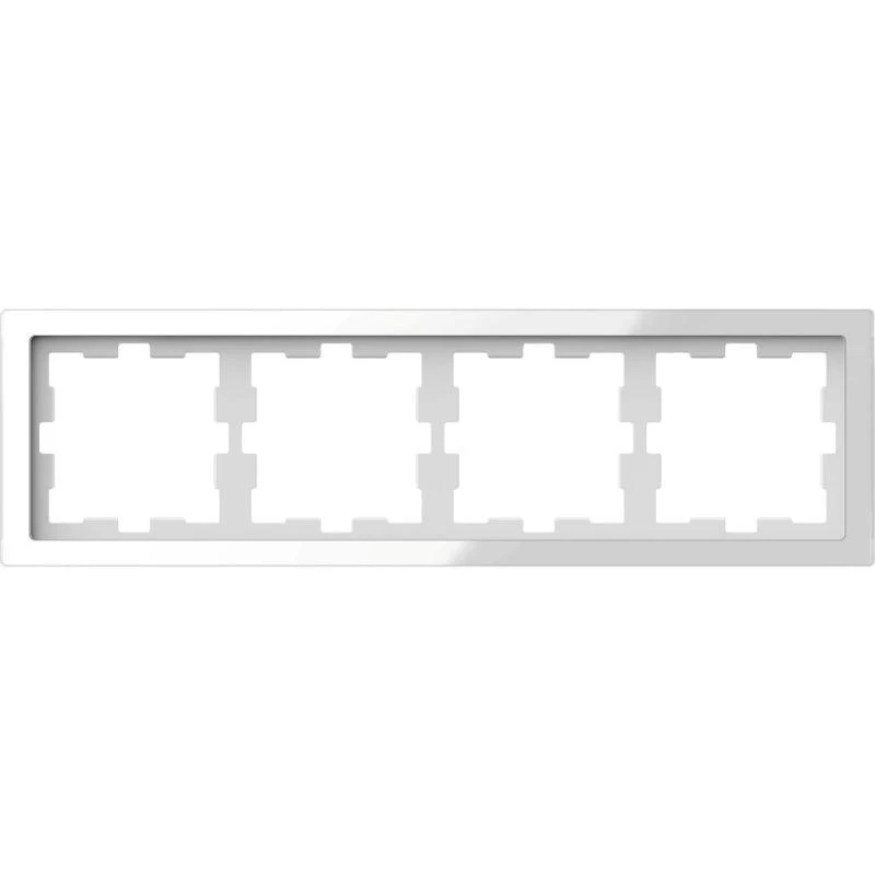 Schneider Electric Рамка 4-м Merten D-Life SD бел. кристалл SchE MTN4040-6520