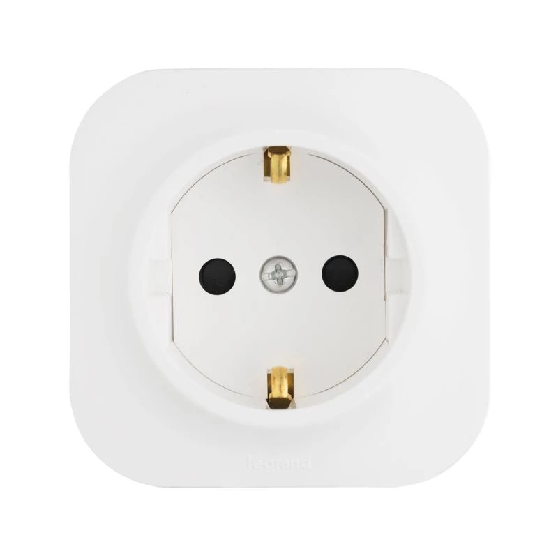 Legrand (группа IEK) Розетка 1-м ОП Quteo 16А IP20 2P+E с заземл. без защ. шторок бел. IEK 782211