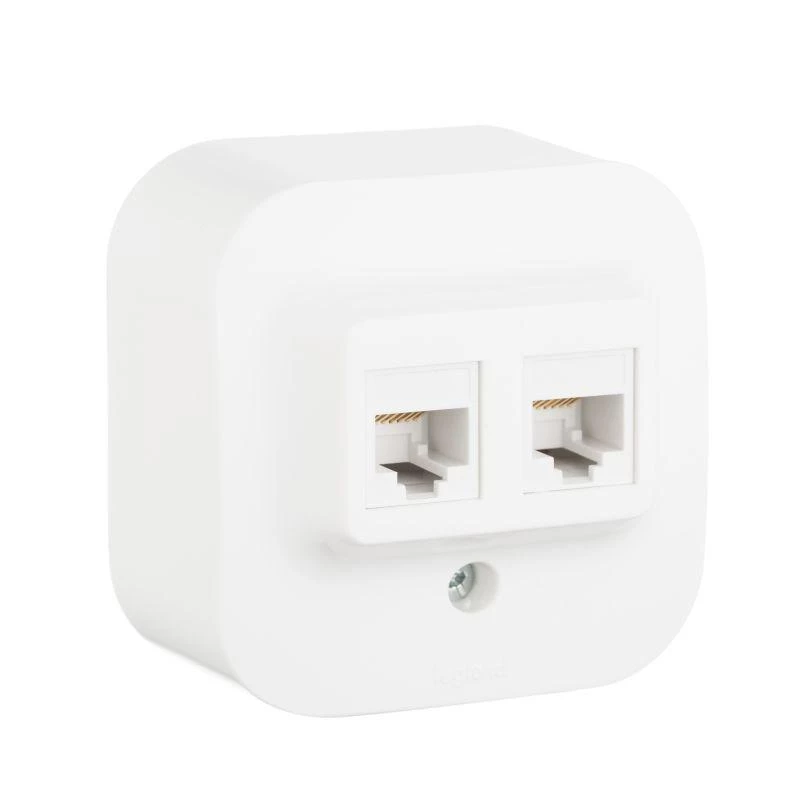 Legrand Розетка компьютерная 2-м ОП Quteo RJ45 кат.5E UTP бел. Leg 782228