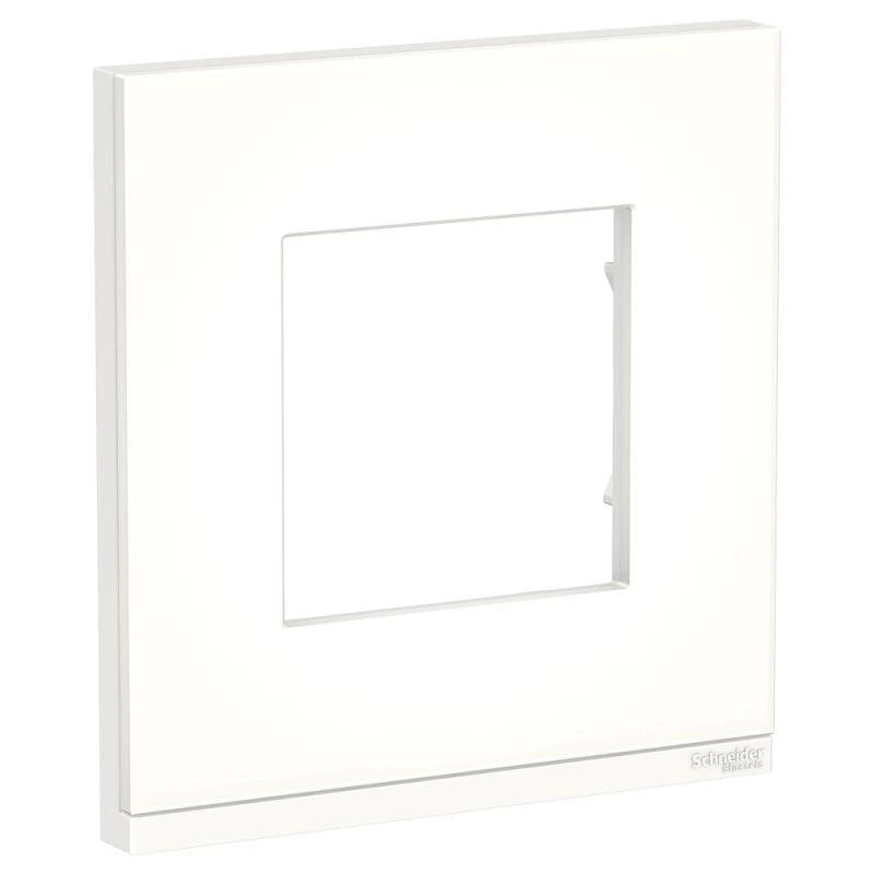 Schneider Electric Рамка 1-м Unica Pure горизонт. матов. стекло/бел. SchE NU600289