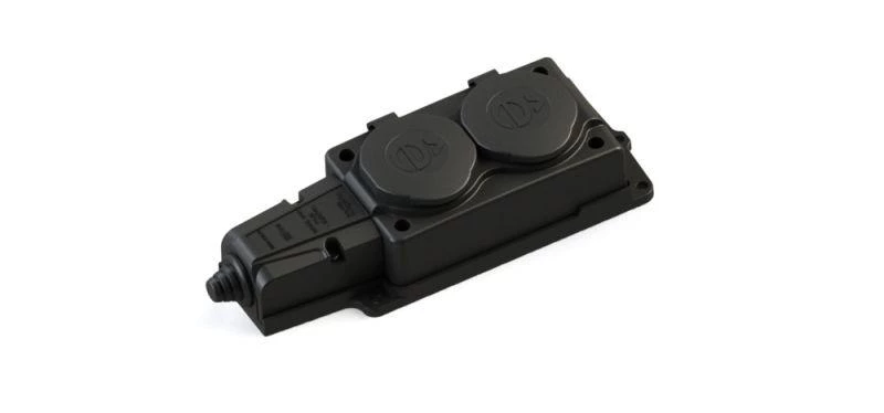 Systeme Electric Колодка удлинителя 2-м MultiSet 16А 250В IP44 с заземл. каучук черн. SE MST4102BK