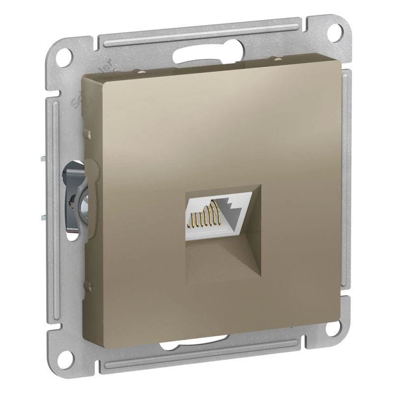 Systeme Electric Розетка компьютерная AtlasDesign RJ45 кат.6A механизм шампань SE ATN000586