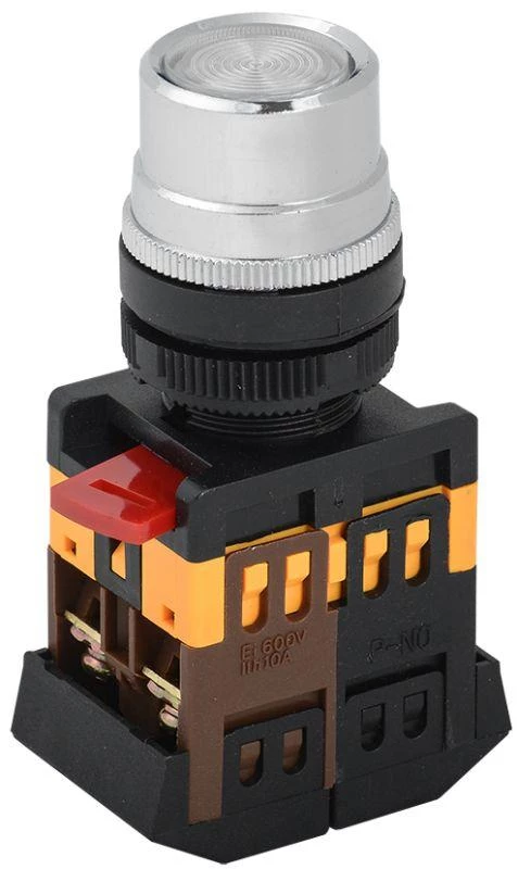 IEK Кнопка ABLF-22 d22мм 1з+1р 240В неон прозр. BBT10-ABLF-K08