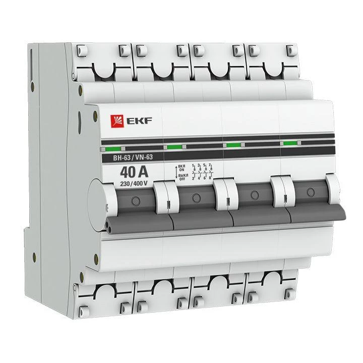EKF Выключатель нагрузки 4п 40А ВН-63 PROxima  SL63-4-40-pro